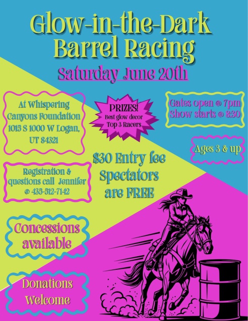 Glow-in-the-dark Barrel Racing